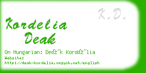 kordelia deak business card
